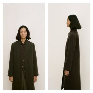 NWT ZARA‎ Manteco Wool Blend Minimalist Wool Jacket L Brown